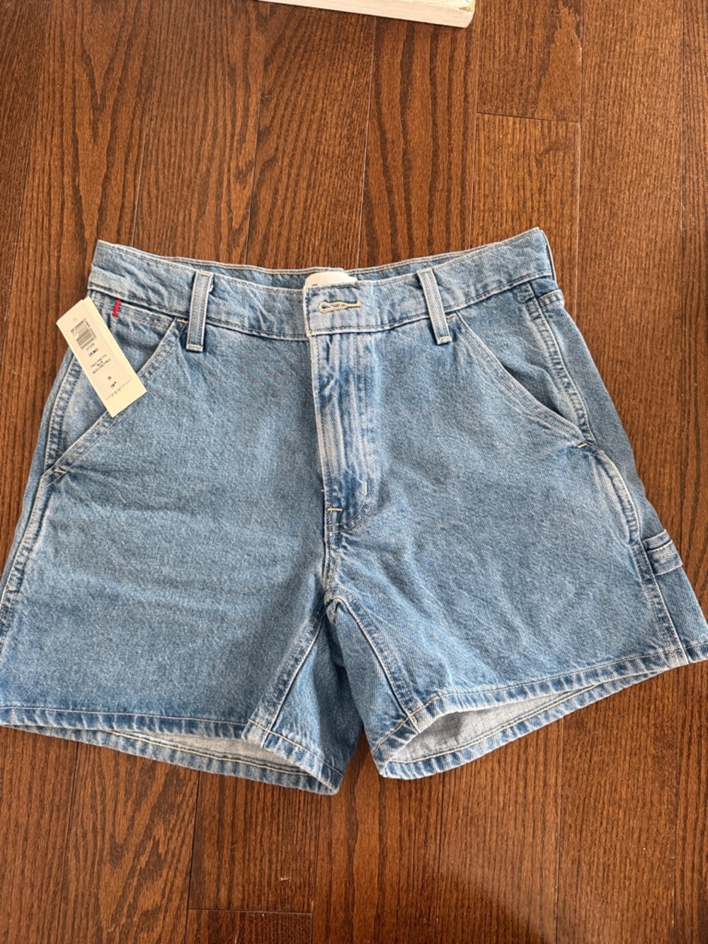 Aritzia Light Wash Denim High-Rise Shorts